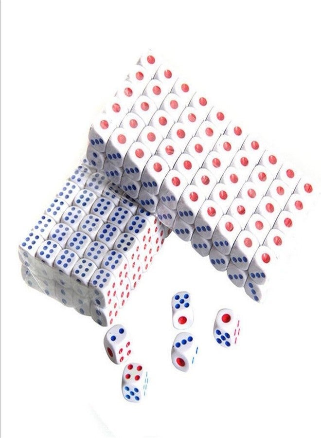 KRAFTMASTERS®100 Pieces 15MM Small 6 Sided Dice Set White Colors Acrylic Dice for Board Game or Teaching Math - Image 1